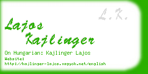 lajos kajlinger business card